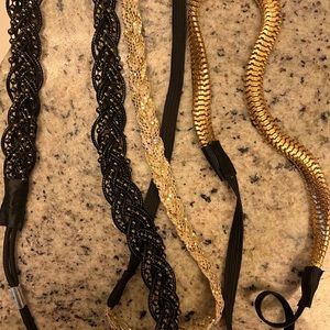 Sparkly elastic headband bundle!!